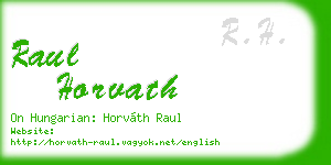 raul horvath business card